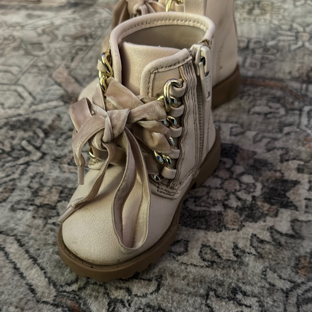 Kids Pink Ankle Boots - Picture 2 of 4